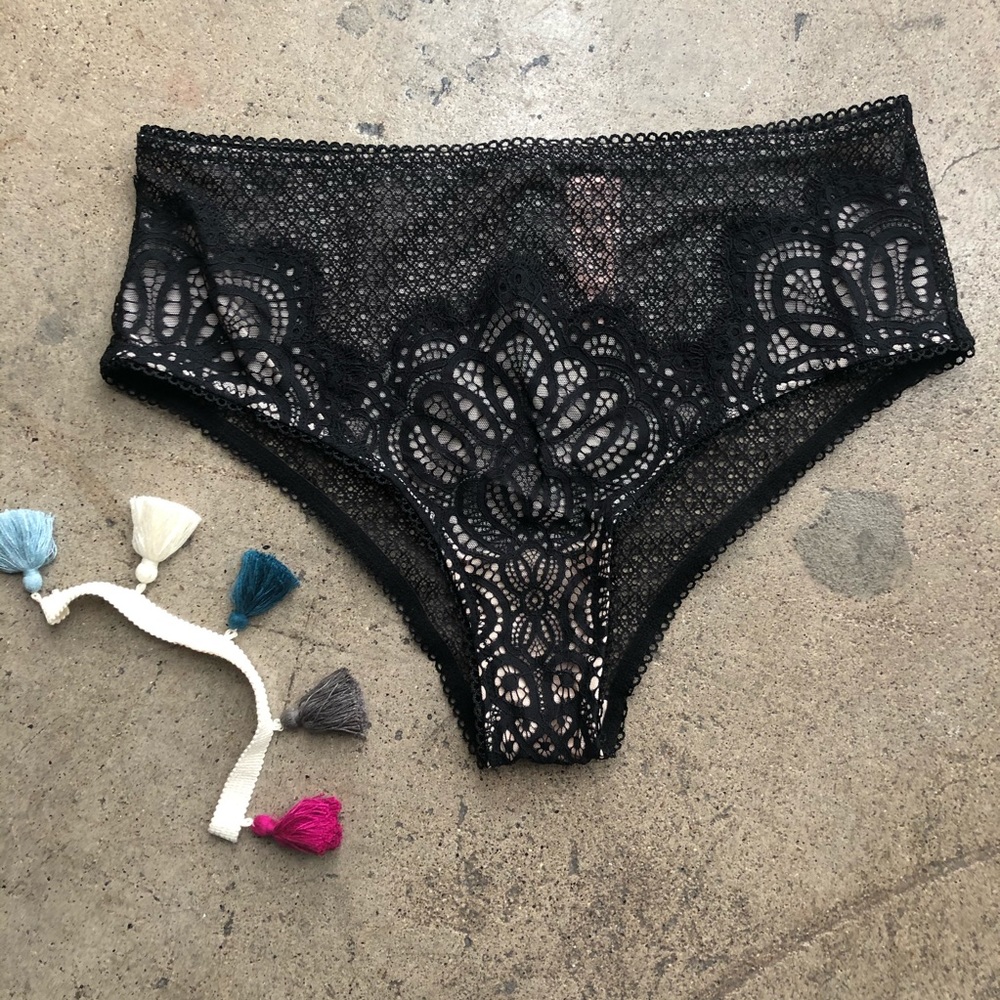 Sexy Black + Nude VS Lace Panty